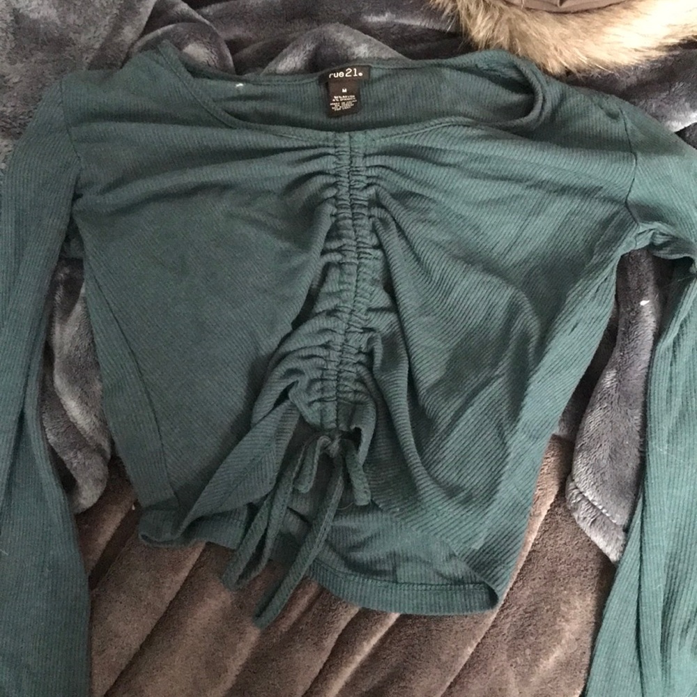 Green Cropped Rue21 Longsleeve/Sweater